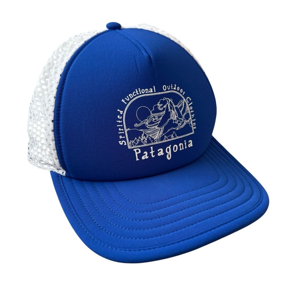 Patagonia Duck Bill Hat Cap Logo Mens Blue White Mesh NWOT